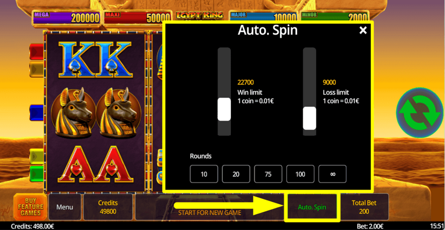 Egypt King Pearl Upgrade Autoplay Feature