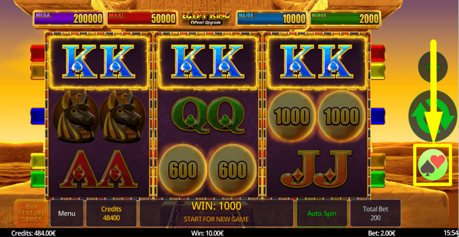 Egypt King Pearl Upgrade Gamble Feature