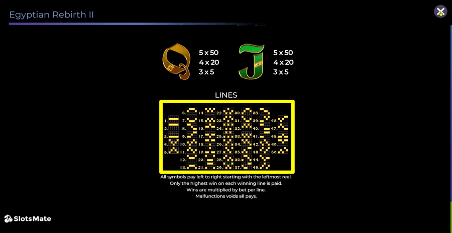 Egyptian Rebirth 2 Paylines