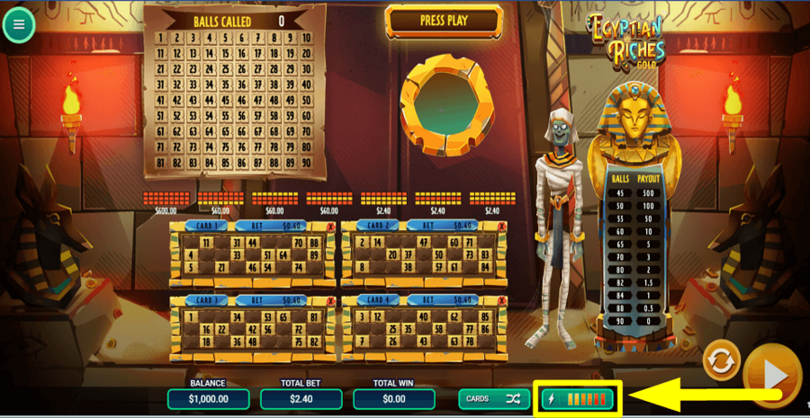 Egyptian Riches Gold Speed Feature