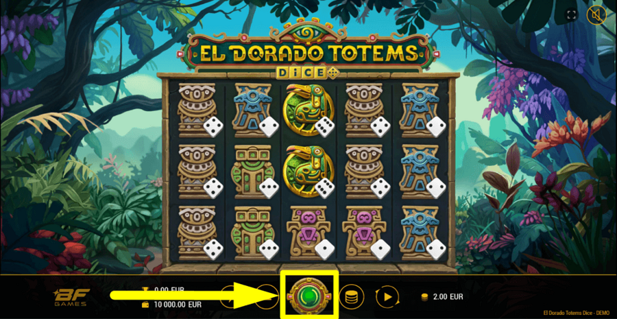 El Dorado Totems Dice Spin Button