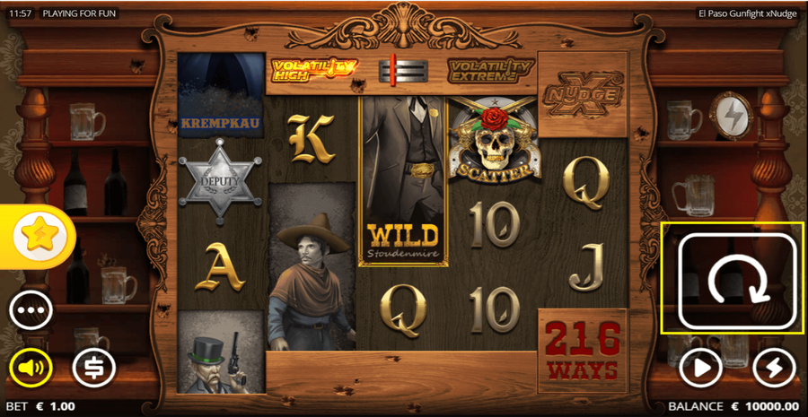 El Paso Gunfight Spin Button