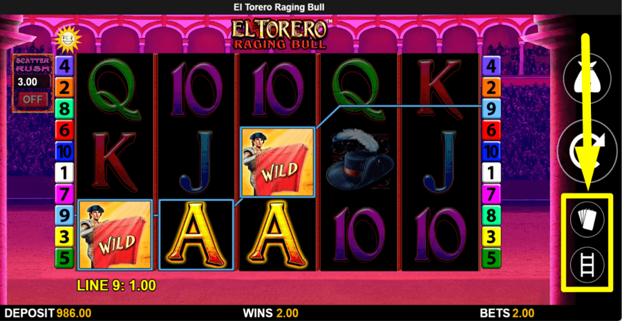El Torero Raging Bull Gamble Feature