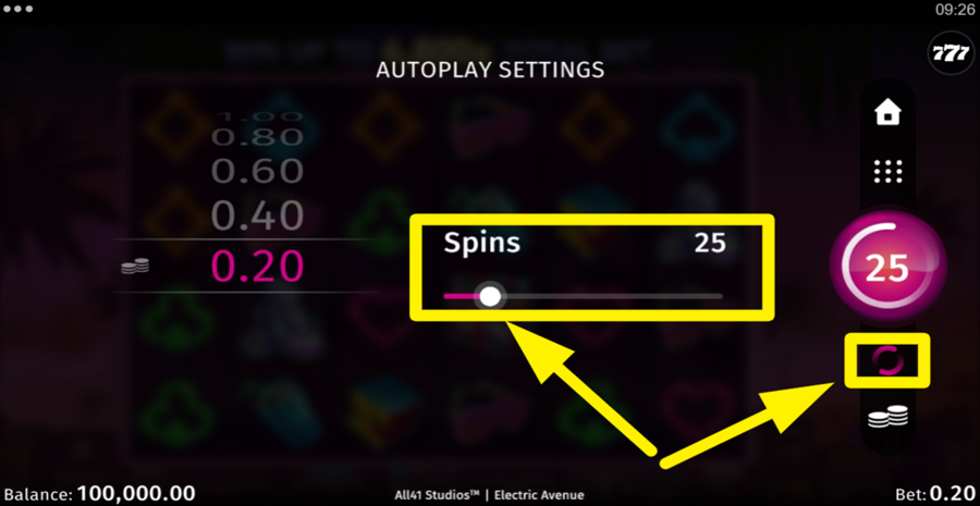 Electric Avenue Autoplay Feature