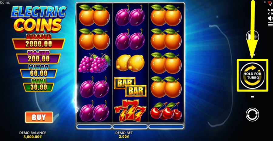 Electric Coins Ultimate Running Wins Spin Button