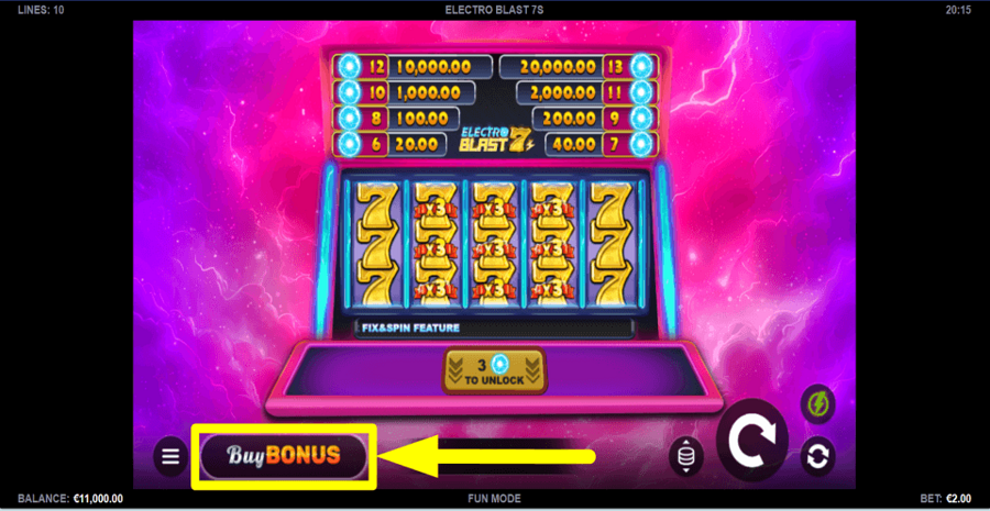 Electro Blast 7s Buy Feature