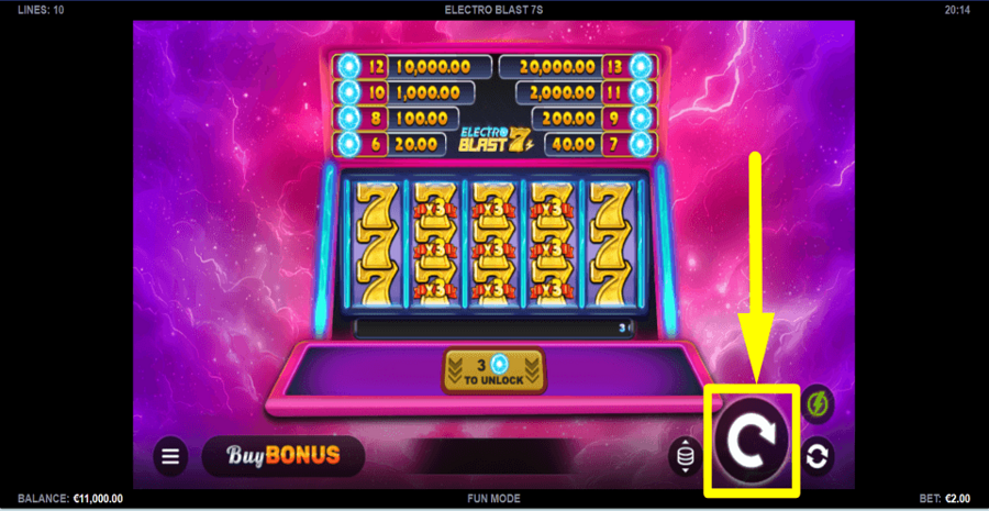 Electro Blast 7s Spin Button