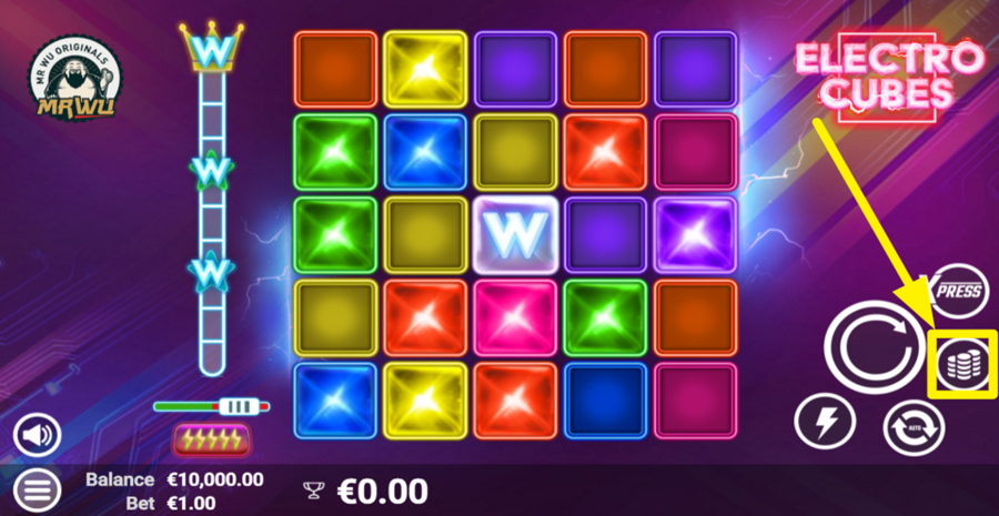 Electro Cubes Adjust Bet