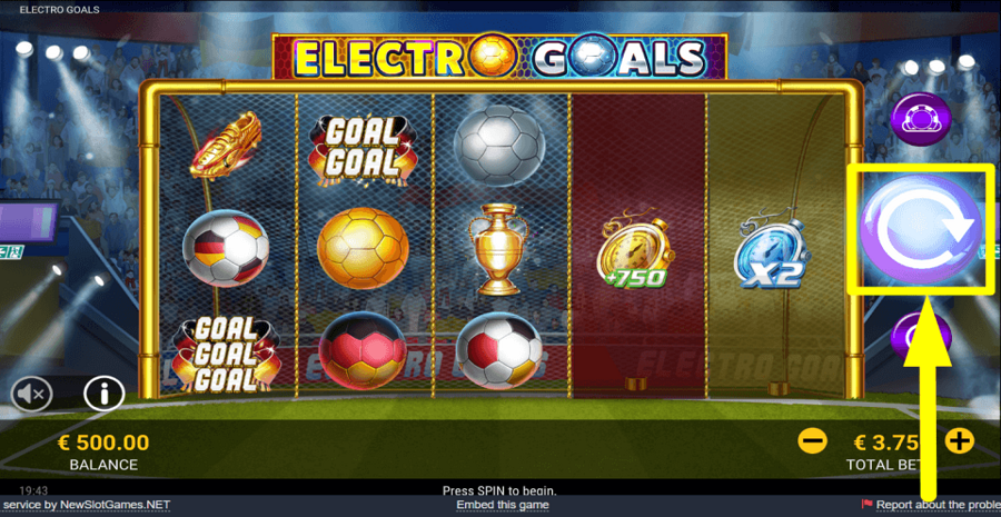Electro Goals Spin Button