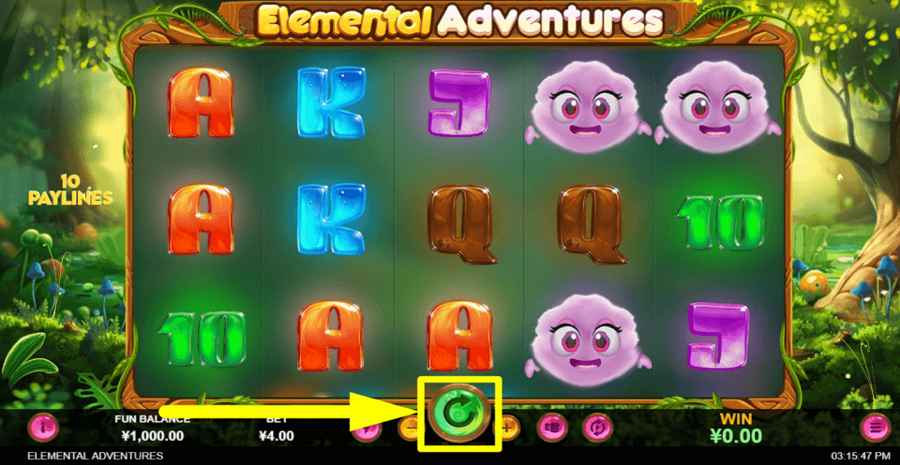 Elemental Adventures Spin Button
