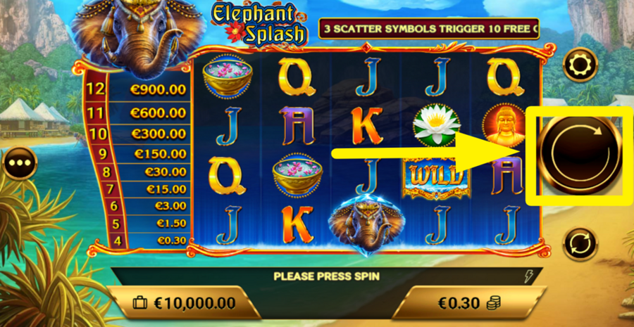 Elephant Splash Spin Button