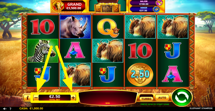 Elephant Stampede Adjust Bet