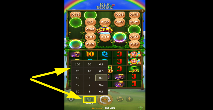 Elf Bingo Adjust Bet