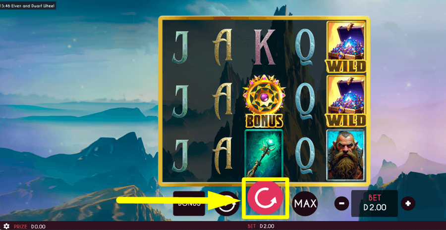 Elven And Dwarf Wheel Spin Button