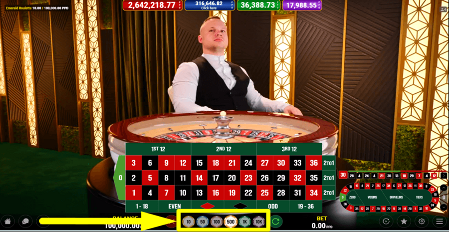 Emerald Roulette Bet Value