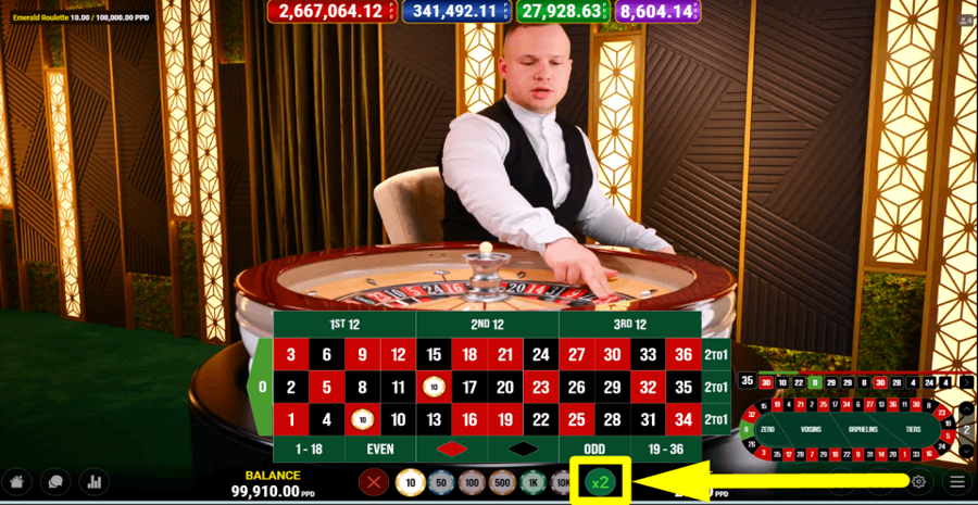 Emerald Roulette Double Button