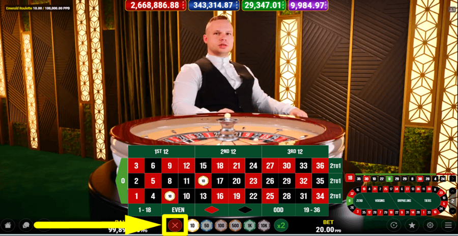 Emerald Roulette Undo Button