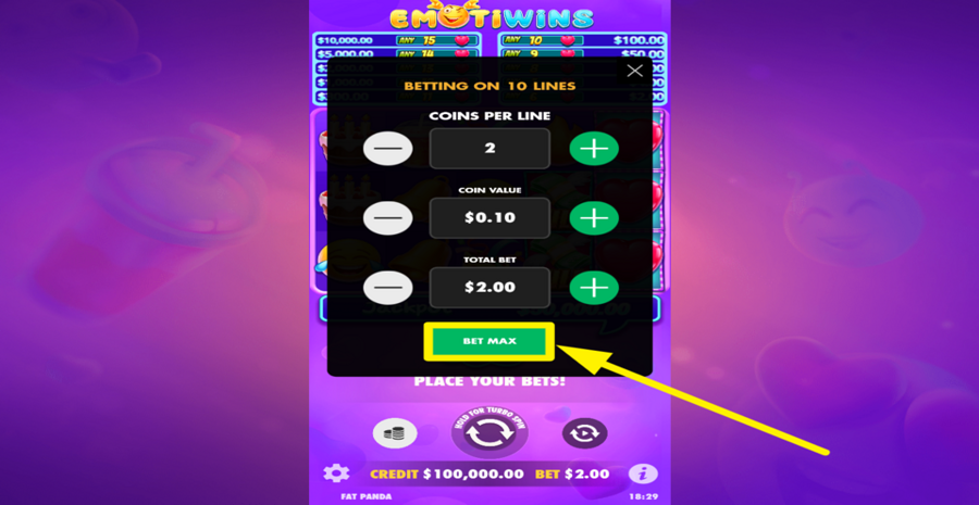Emotiwins Max Bet