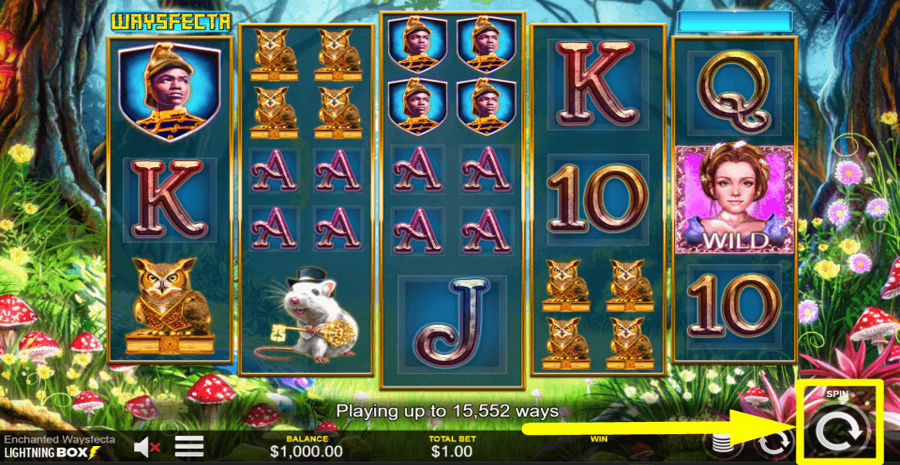 Enchanted Waysfecta Spin Button