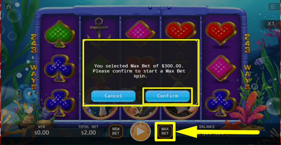 Enchantress Area Max Bet Button