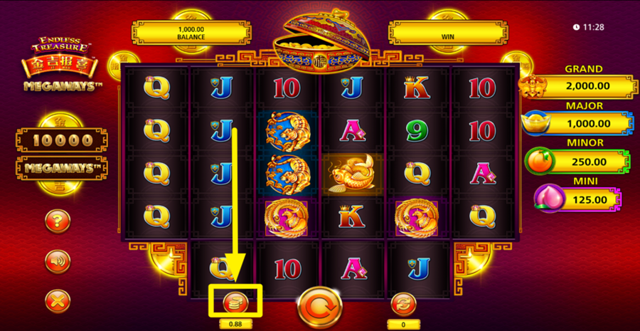Endless Treasure Megaways Adjust Bet