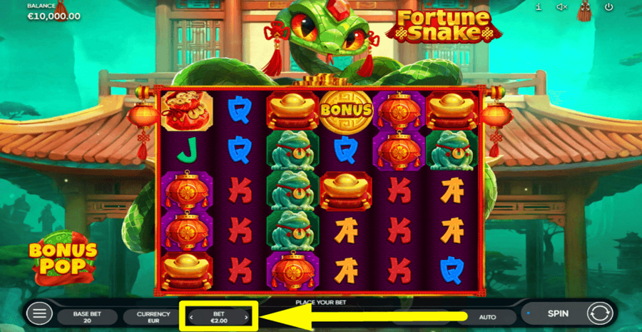 Endorphina Fortune Snake Bet Value