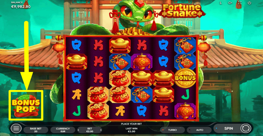 Endorphina Fortune Snake Bonus Pop Feature