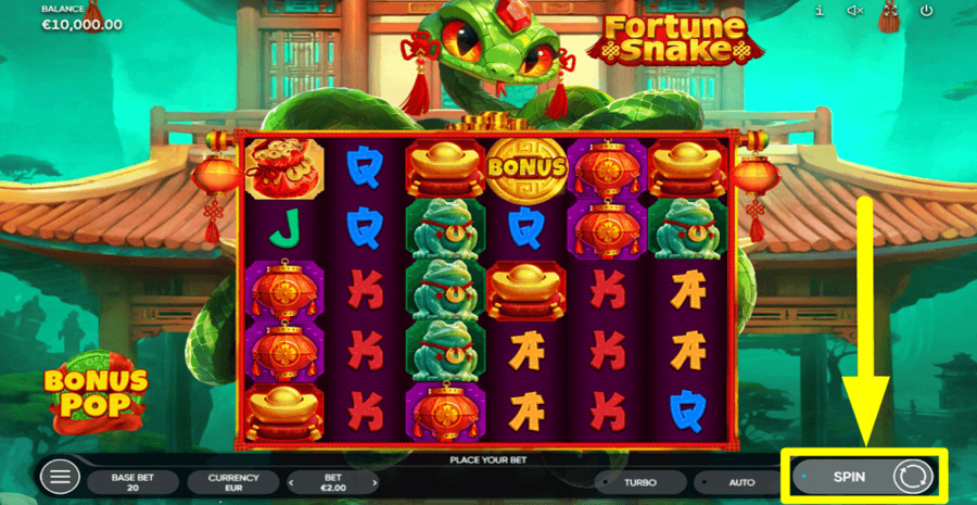Endorphina Fortune Snake Spin Button