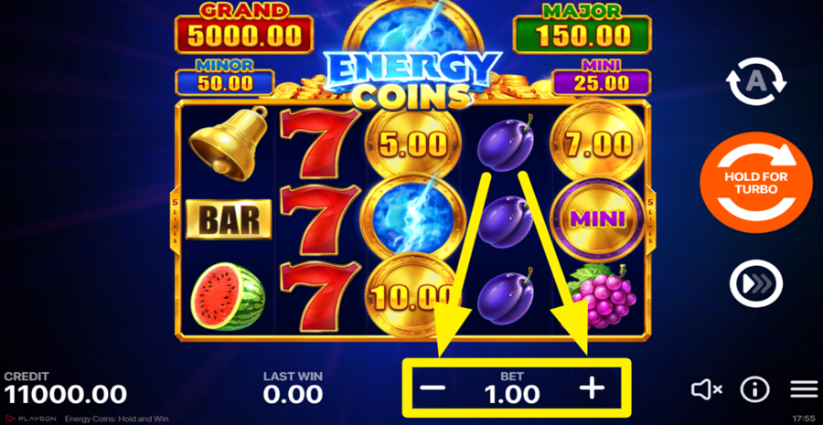 Energy Coins Hold And Win Adjust Bet