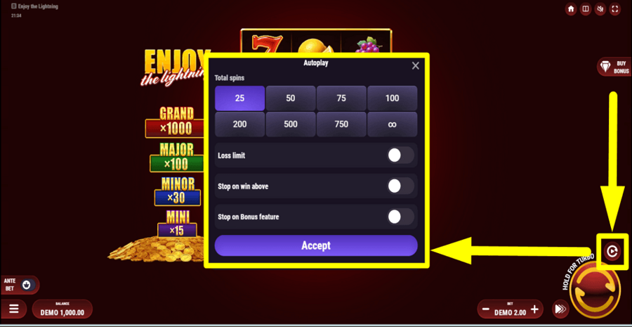 Enjoy The Lightning Autoplay Feature