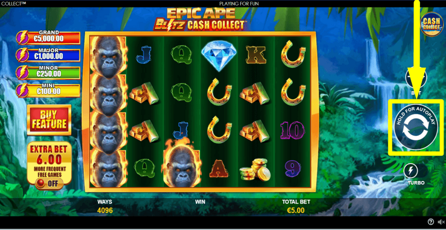 Epic Ape Blitz Cash Spin Button