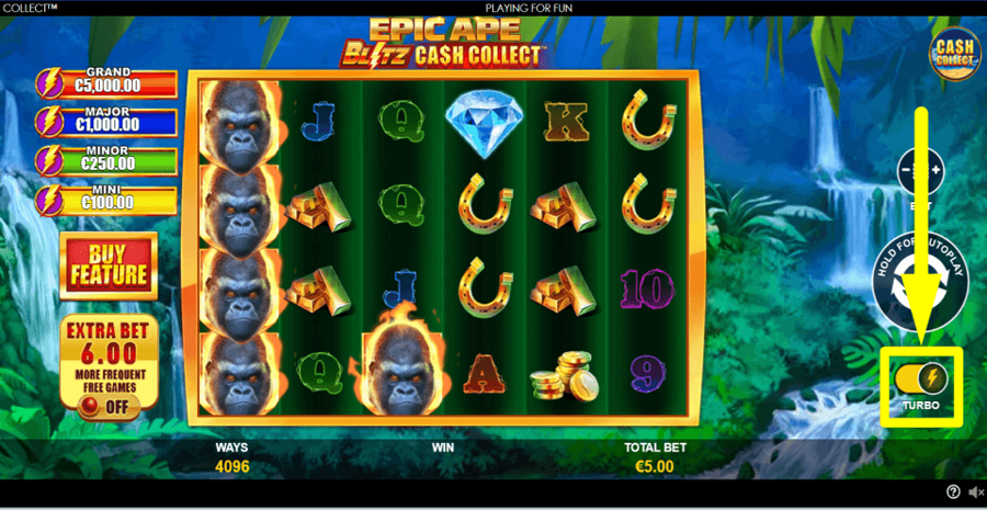 Epic Ape Blitz Cash Turbo Feature