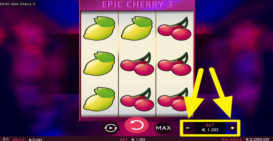 Epic Cherry 3 Adjust Bet