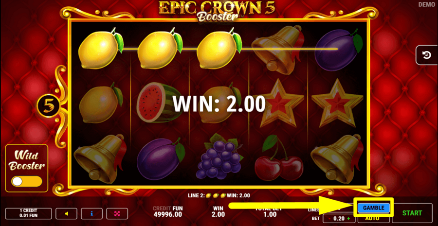 Epic Crown 5 Booster Gamble Feature