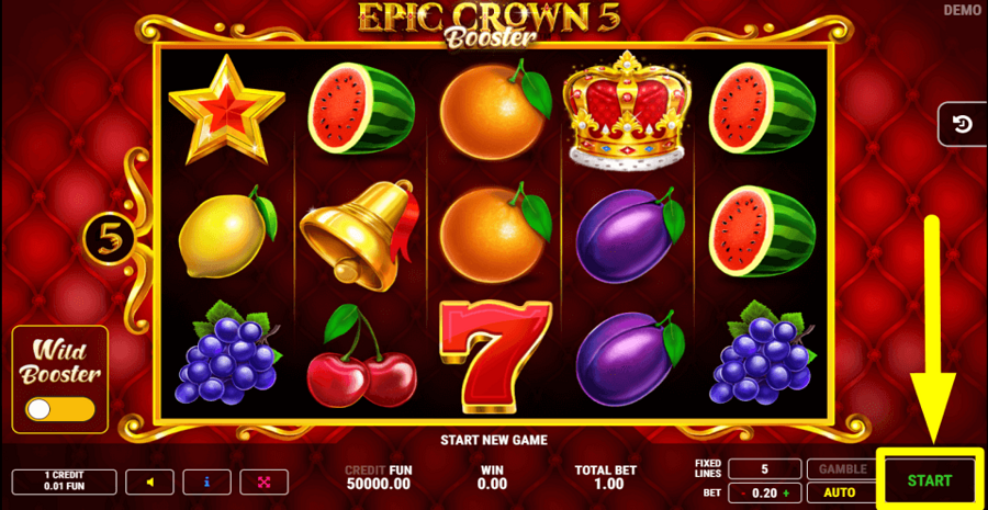 Epic Crown 5 Booster Start Button