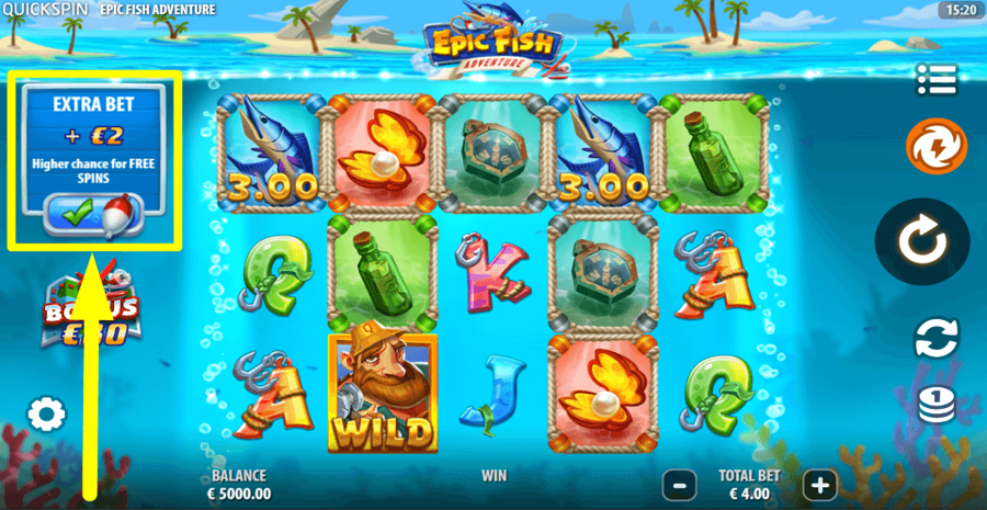 Epic Fish Adventure Extra Bet Feature