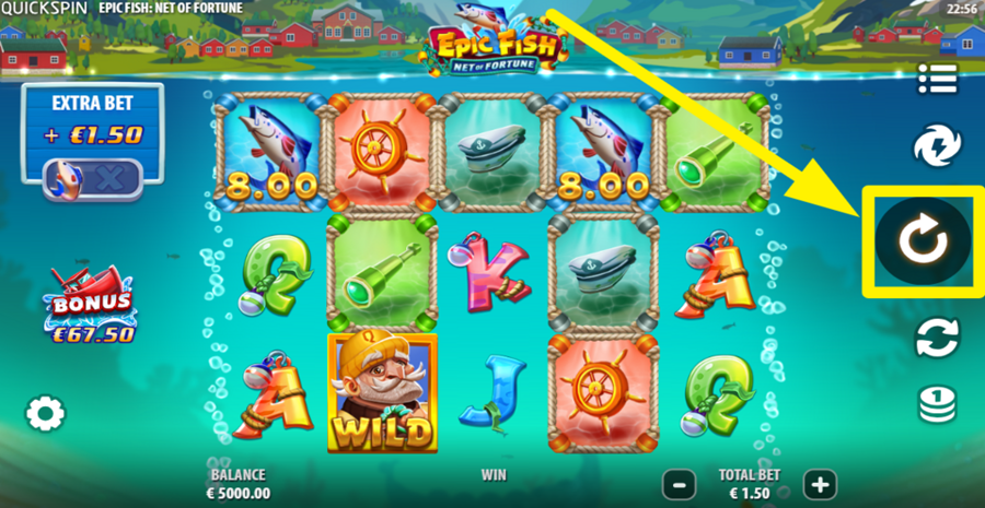 Epic Fish Net Of Fortune Spin Button