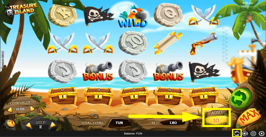 Espresso Games Treasure Island Autoplay Feature