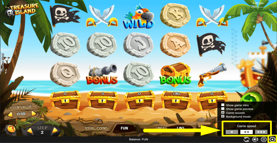 Espresso Games Treasure Island Game Speed Feature