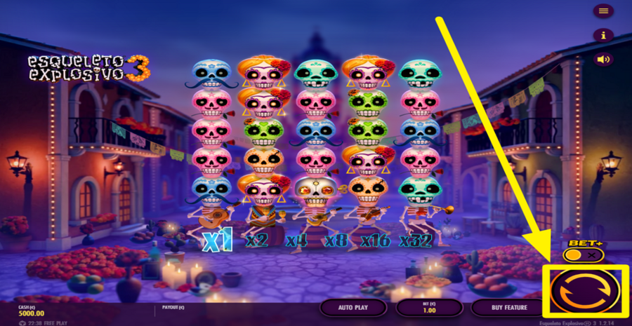 Esqueleto Explosivo 3 Spin Button