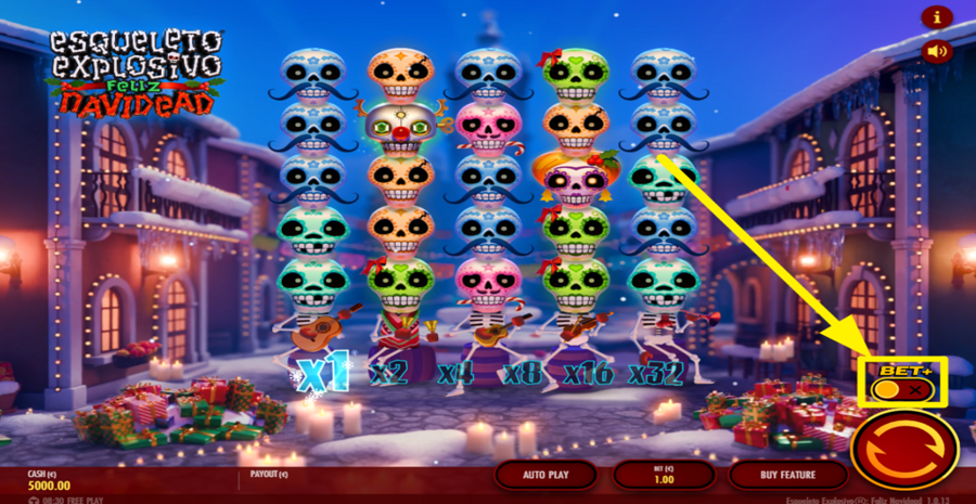 Esqueleto Explosivo Feliz Navidead Bet Boost