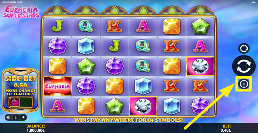 Euphoria Super Stars Adjust Coin Value