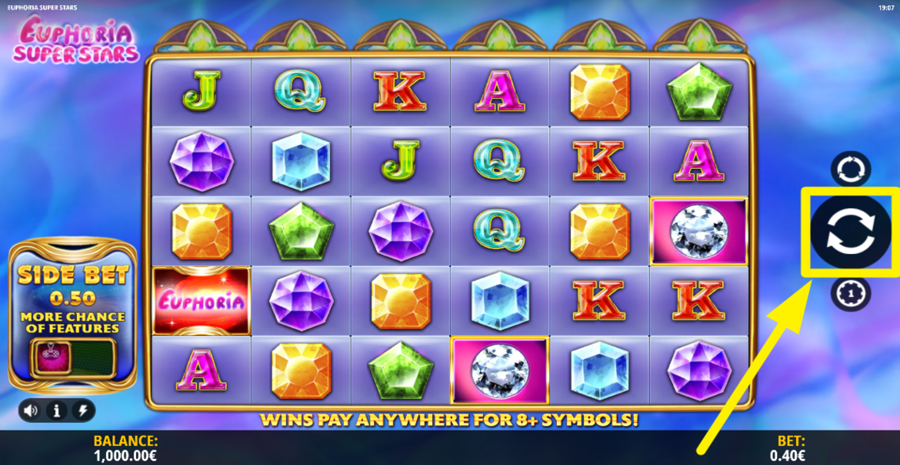 Euphoria Super Stars Spin Button