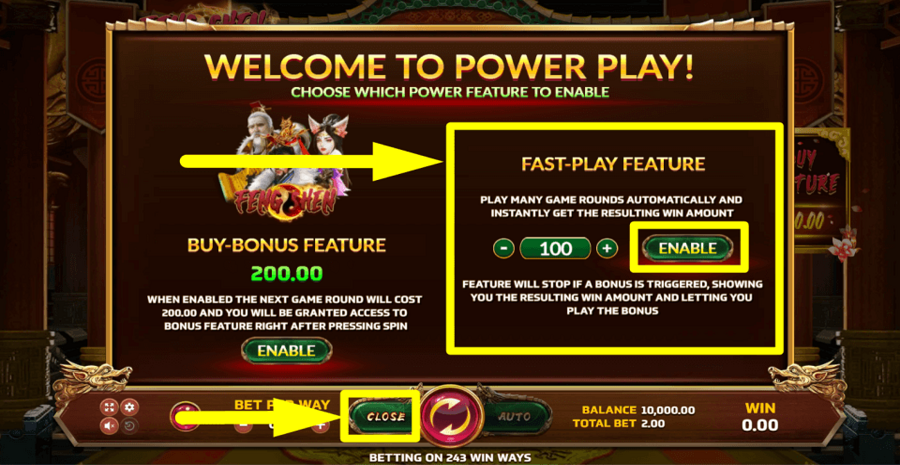 Eurasian Gaming Feng Shen Fast Play Feature