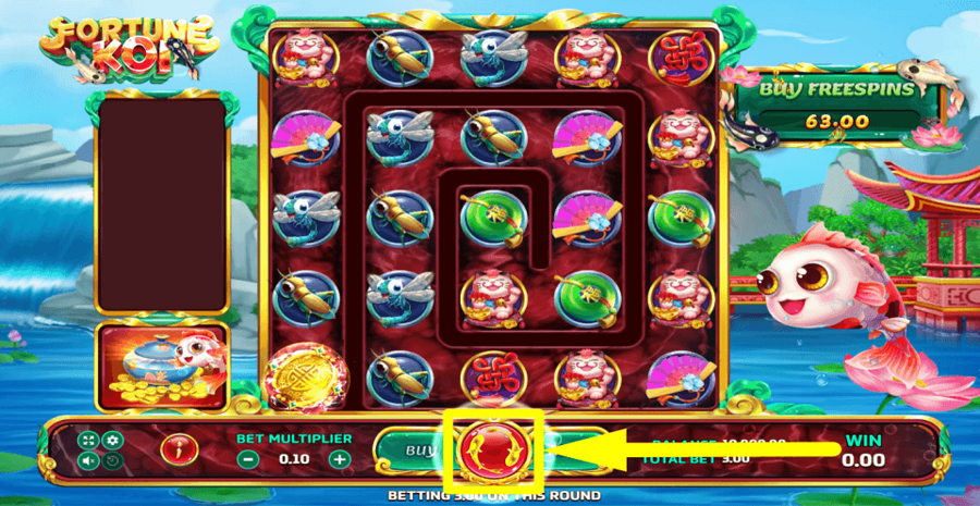Eurasian Gaming Fortune Koi Spin Button