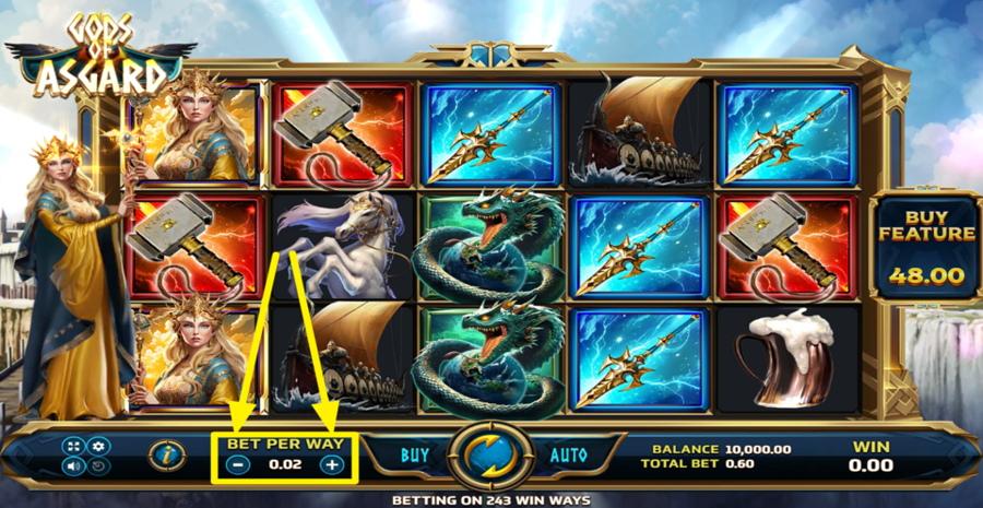 Eurasian Gaming Gods Of Asgard Adjust Bet