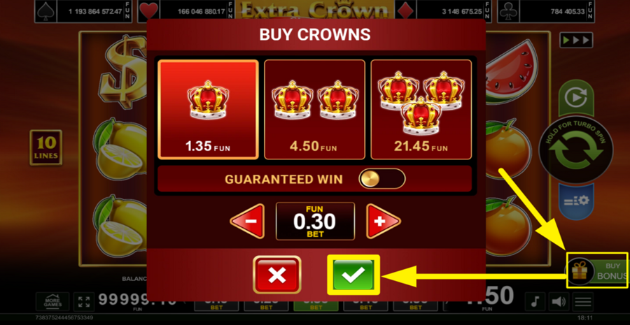 Extra Crown Classic Buy Bonus Buy Bonus