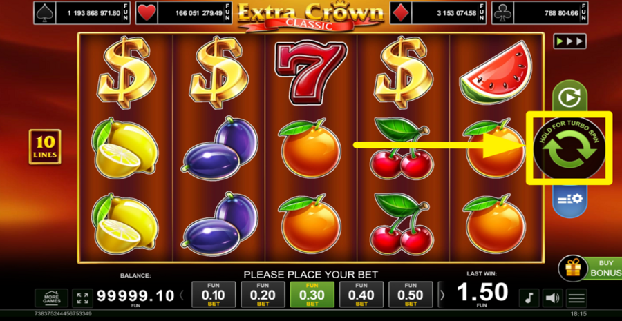 Extra Crown Classic Buy Bonus Spin
