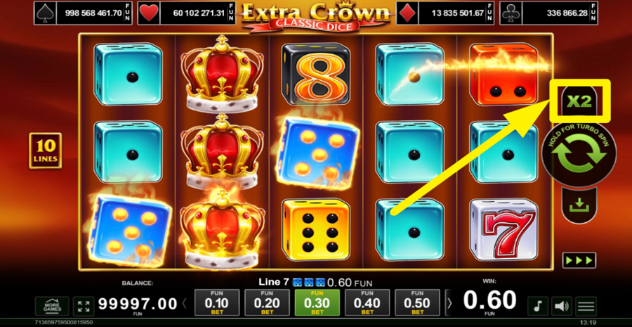 Extra Crown Classic Dice Gamble