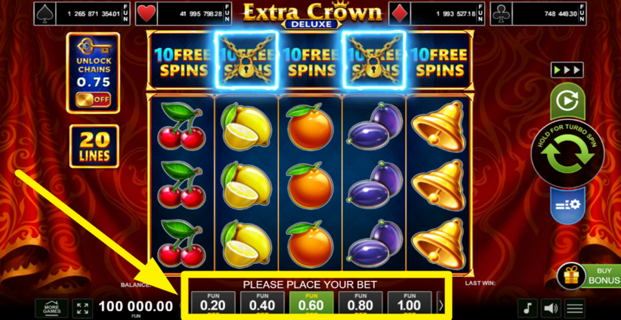 Extra Crown Deluxe Adjust Bet